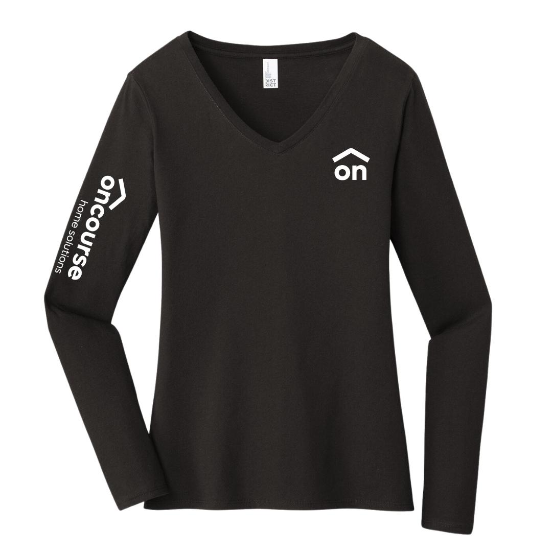 Custom Women's District Women’s Very Important Long Sleeve V-Neck Tee
