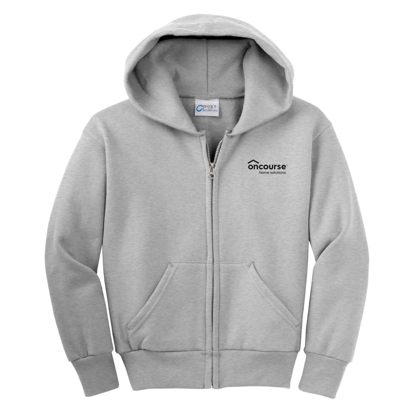 Custom Port & Co Youth Core Fleece Full-Zip Hooded Sweatshirt
