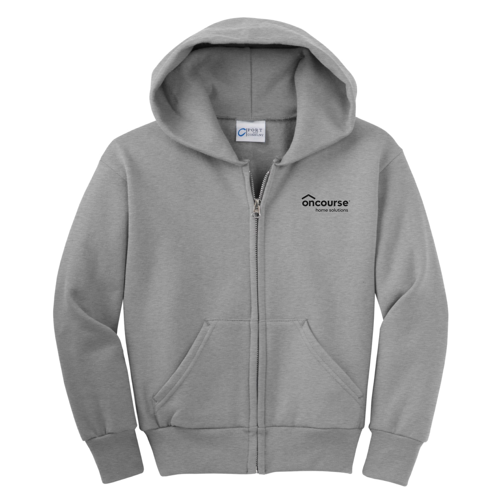 Custom Port & Co Youth Core Fleece Full-Zip Hooded Sweatshirt