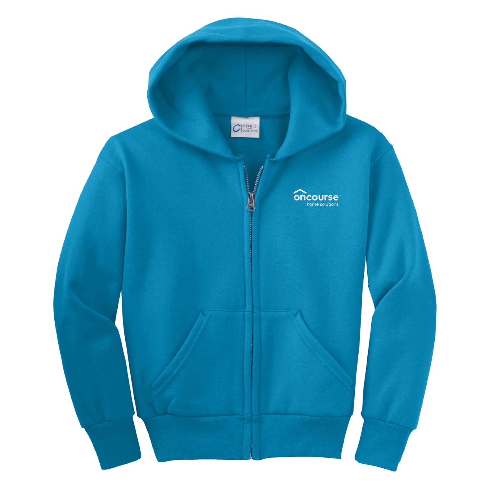 Custom Port & Co Youth Core Fleece Full-Zip Hooded Sweatshirt