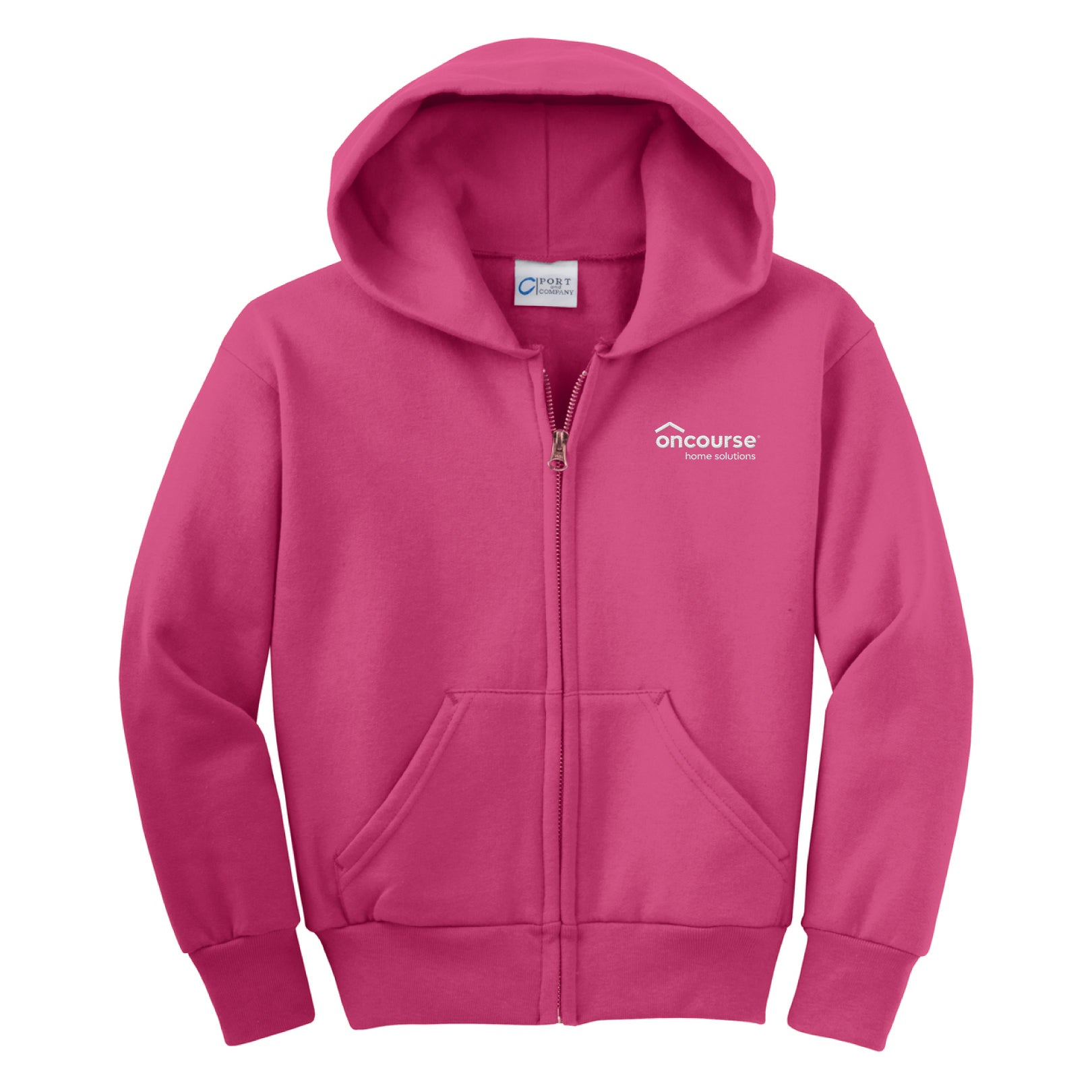 Custom Port & Co Youth Core Fleece Full-Zip Hooded Sweatshirt