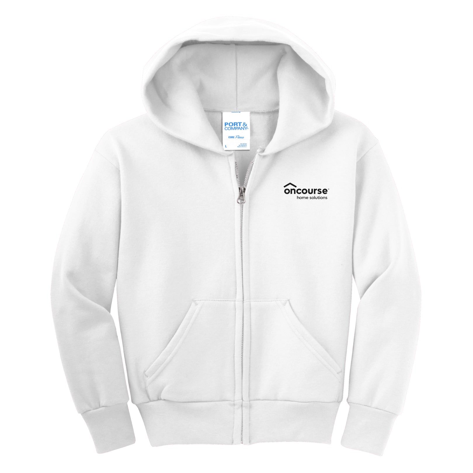 Custom Port & Co Youth Core Fleece Full-Zip Hooded Sweatshirt