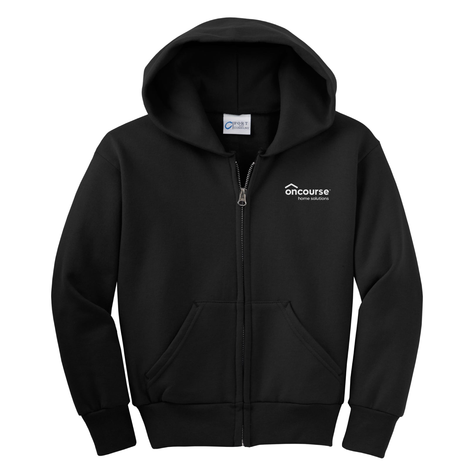 Custom Port & Co Youth Core Fleece Full-Zip Hooded Sweatshirt